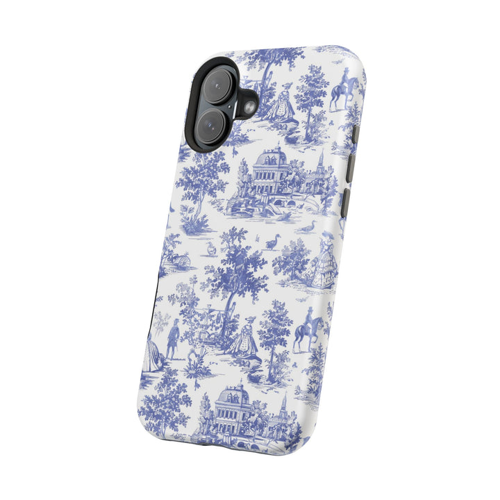 Blue Toile Magnetic Impact-Resistant Cute Phone Case for Iphone 16, iPhone 15 Pro Max Plus 14, 13, 12, 11 Gift for her - Studio40ParkLane