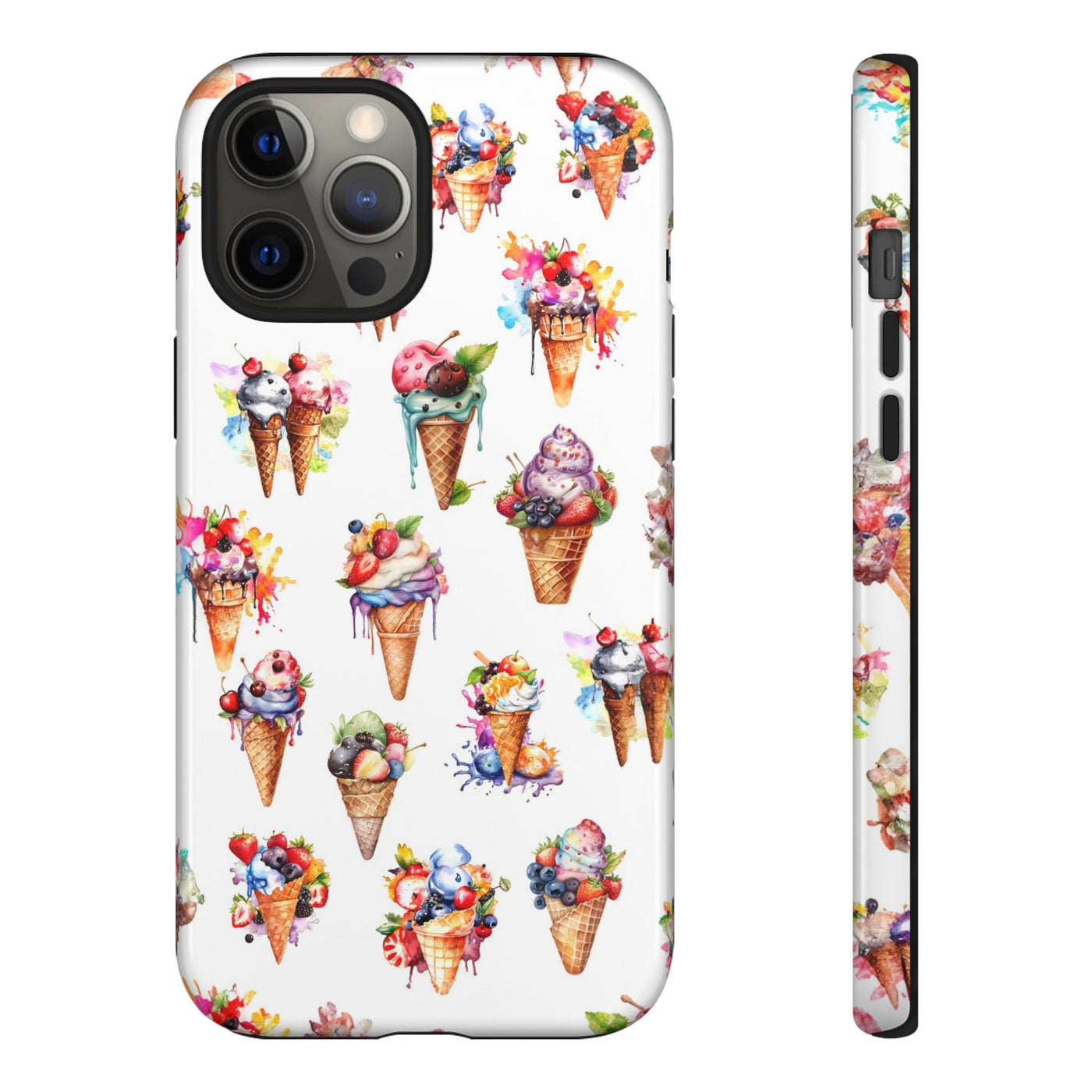 Impact Resistant, Summer Icecream, Cute Phone Cases for Samsung S24, S23, S22, S21, IPhone 15 pro, Iphone 14 pro, Iphone 13 IPhone 12, Iphone 11