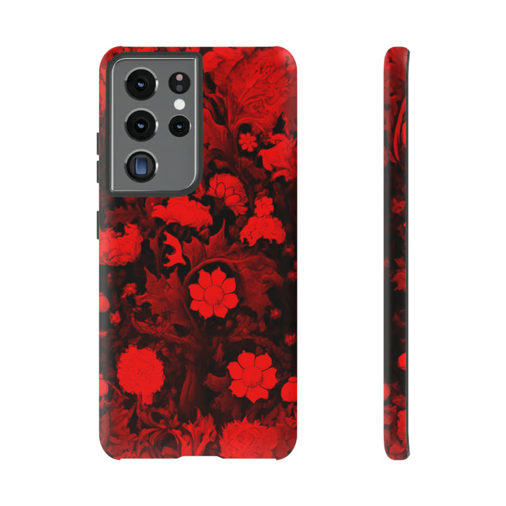 Cute Samsung Phone Case | Aesthetic Samsung Phone Case | Galaxy S23, S22, S21, S20 | Red Flowers, Protective Phone Case - Studio40ParkLane