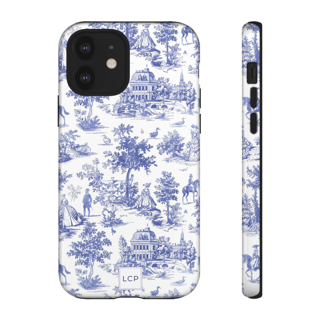 Personalized Custom French Toile Tough Cute Phone Case For Apple iPhone 18, 17, 16, 15 14, Pro Max, Samsung Galaxy S26, S25, S24 Plus Ultra