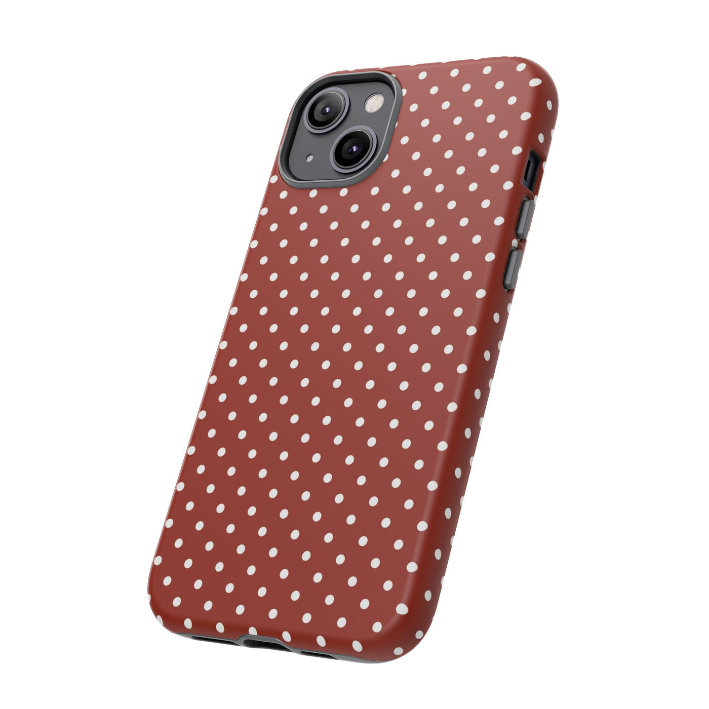Aesthetic Tough Clay Red Polka Dots Premium Phone Case - For iPhone 17 Pro Max iPhone 16 Pro iPhone 15 Iphone 14 Plus 13 Pro 12 11 10 XR XS - Studio40ParkLane