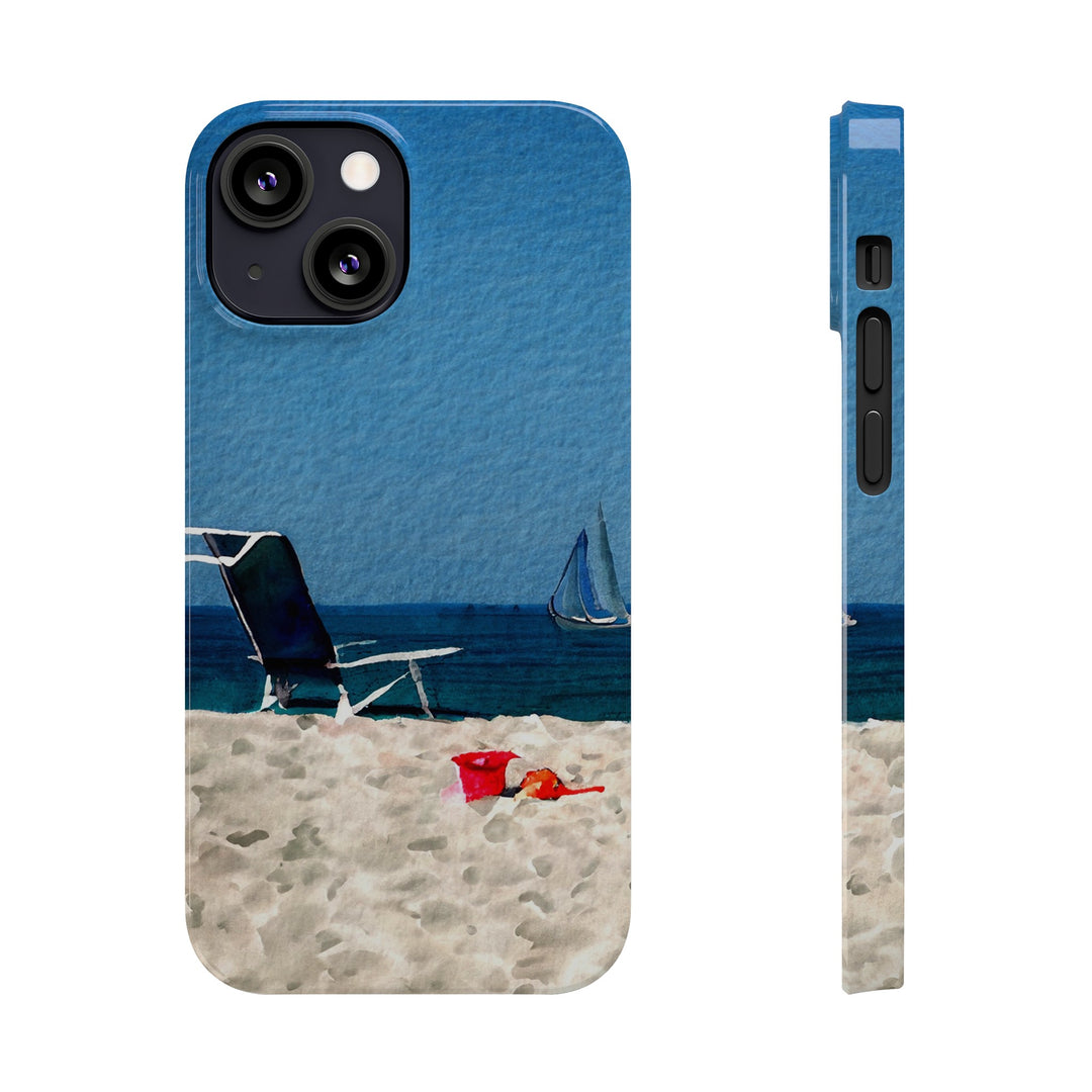 Slim Cute Phone Cases for Iphone - | iPhone 15 Case | iPhone 15 Pro Max Case, Iphone 14 Case, Iphone 14 Pro Max, Iphone 13, Summer Beach Chair Watercolor - Studio40ParkLane