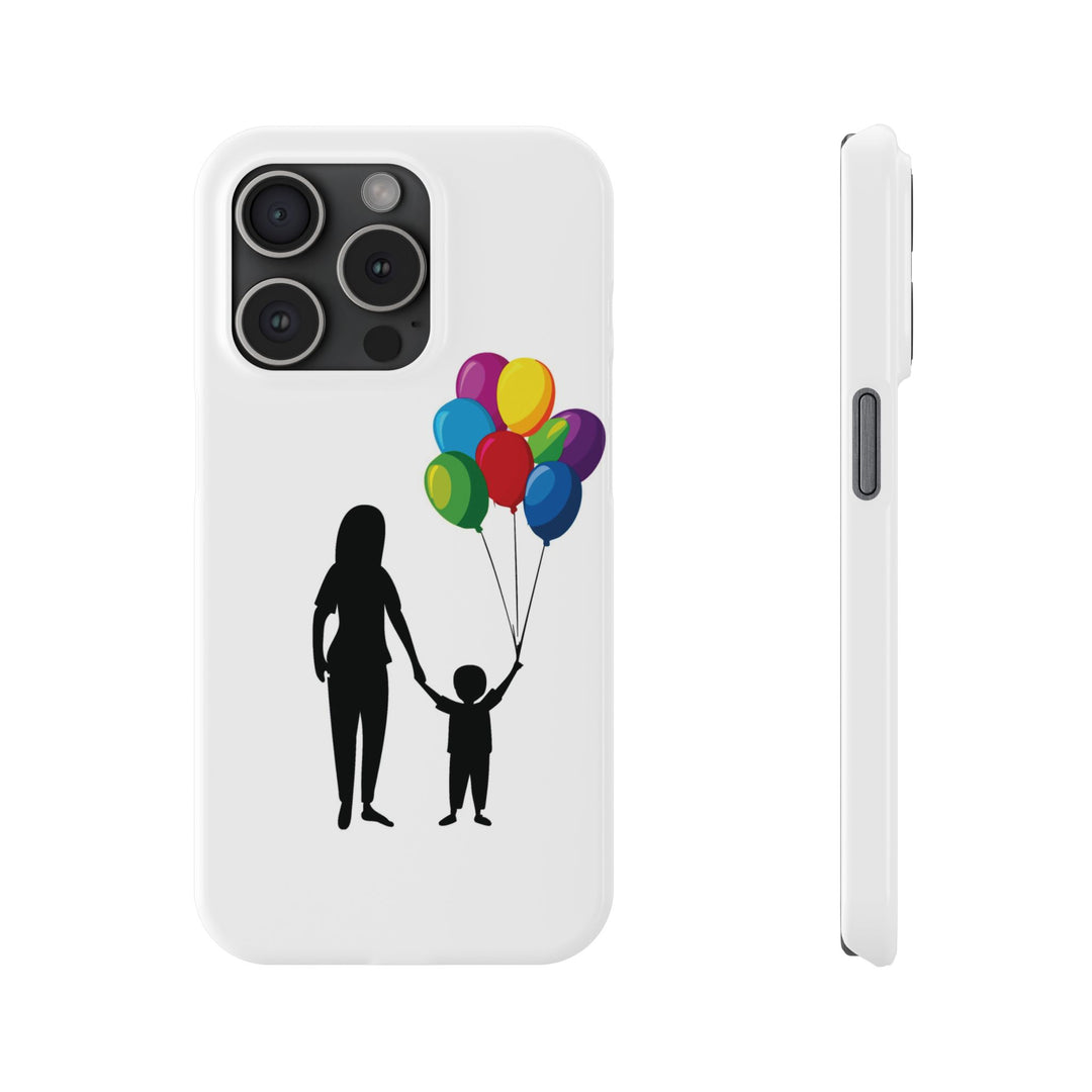 Slim Mother Child Balloons Gift for Her Cute Phone Cases for Iphone 16 Pro Max | iPhone 15 Case | iPhone 15 Pro Max Case, Iphone 14, 13, 12, 11, 10, 8, 7 - Studio40ParkLane