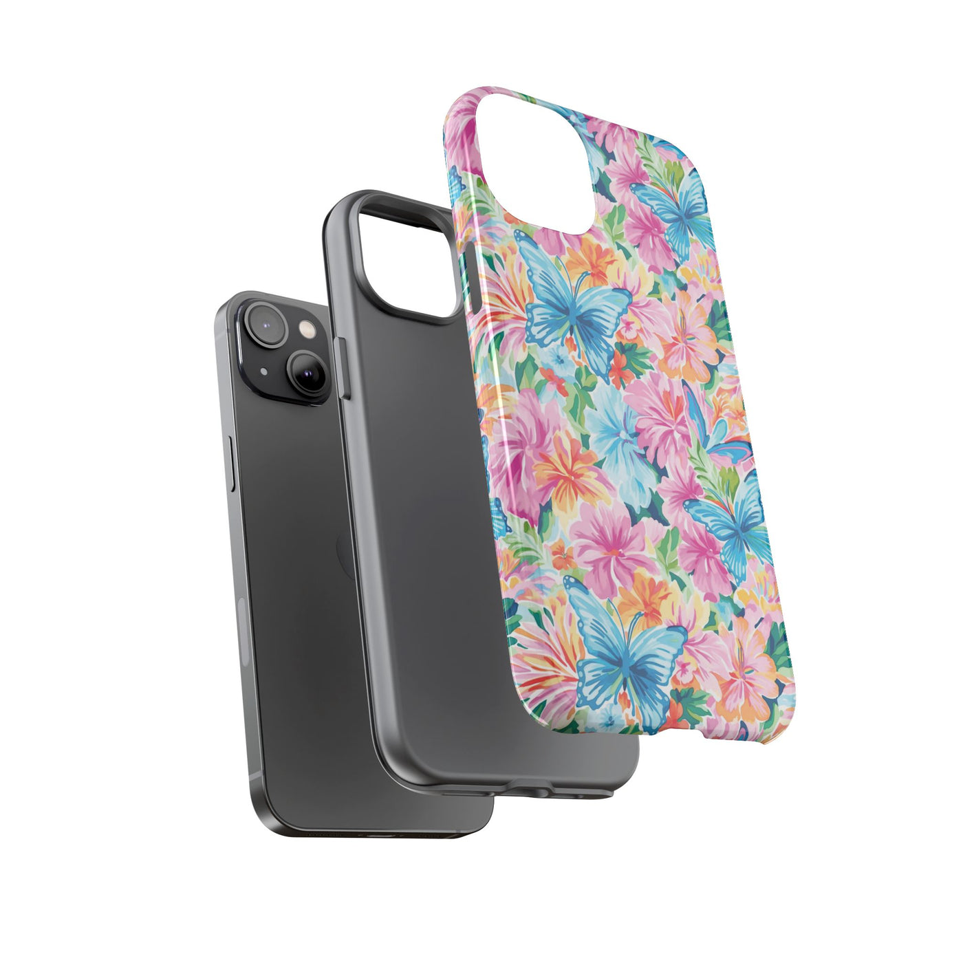 Premium Tough Butterflies Flowers Cute Phone Cases for Samsung S24, S23, S22, S21, S20, Plus and Ultra, Iphone 16 Pro Max,15, 14, 13, 12, 11, 10