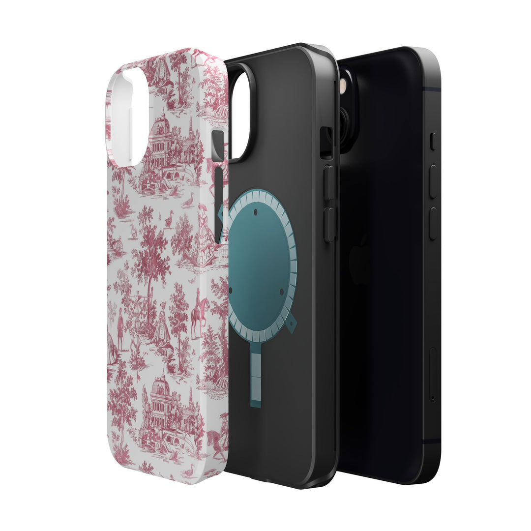 French Pink Toile Magsafe Cute Phone Case for Iphone Gift for Her, iPhone 16 Case | iPhone 15 Pro Max Case, Iphone 14, Iphone 14 Pro Max, Iphone 13, Iphone 12 - Studio40ParkLane