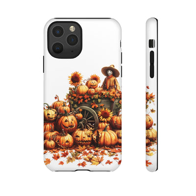 Impact Resistant, Fall Leaves Scarecrow, Cute Phone Cases for Samsung S24, S23, S22, S21, IPhone 15 pro Iphone 14 pro Iphone 13 IPhone 12 Iphone 11