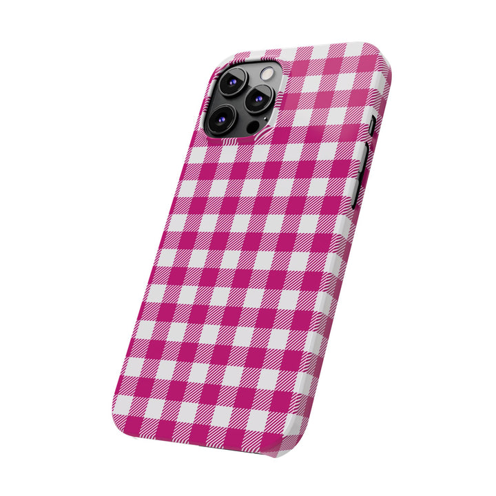 Slim Pink Gingham Gift for Her Cute Phone Cases for Iphone 16 Pro Max | iPhone 15 Case | iPhone 15 Pro Max Case, Iphone 14, 13, 12, 11, 10, 8, 7 - Studio40ParkLane