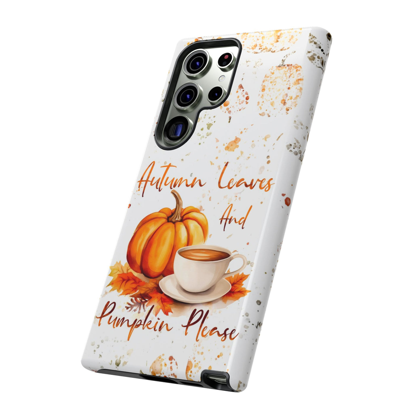 Impact Resistant, Fall Leaves Pumpkin Pie, Cute Phone Cases for Samsung S24, S23, S22, S21, IPhone 15 pro Iphone 14 pro Iphone 13 IPhone 12 Iphone 11