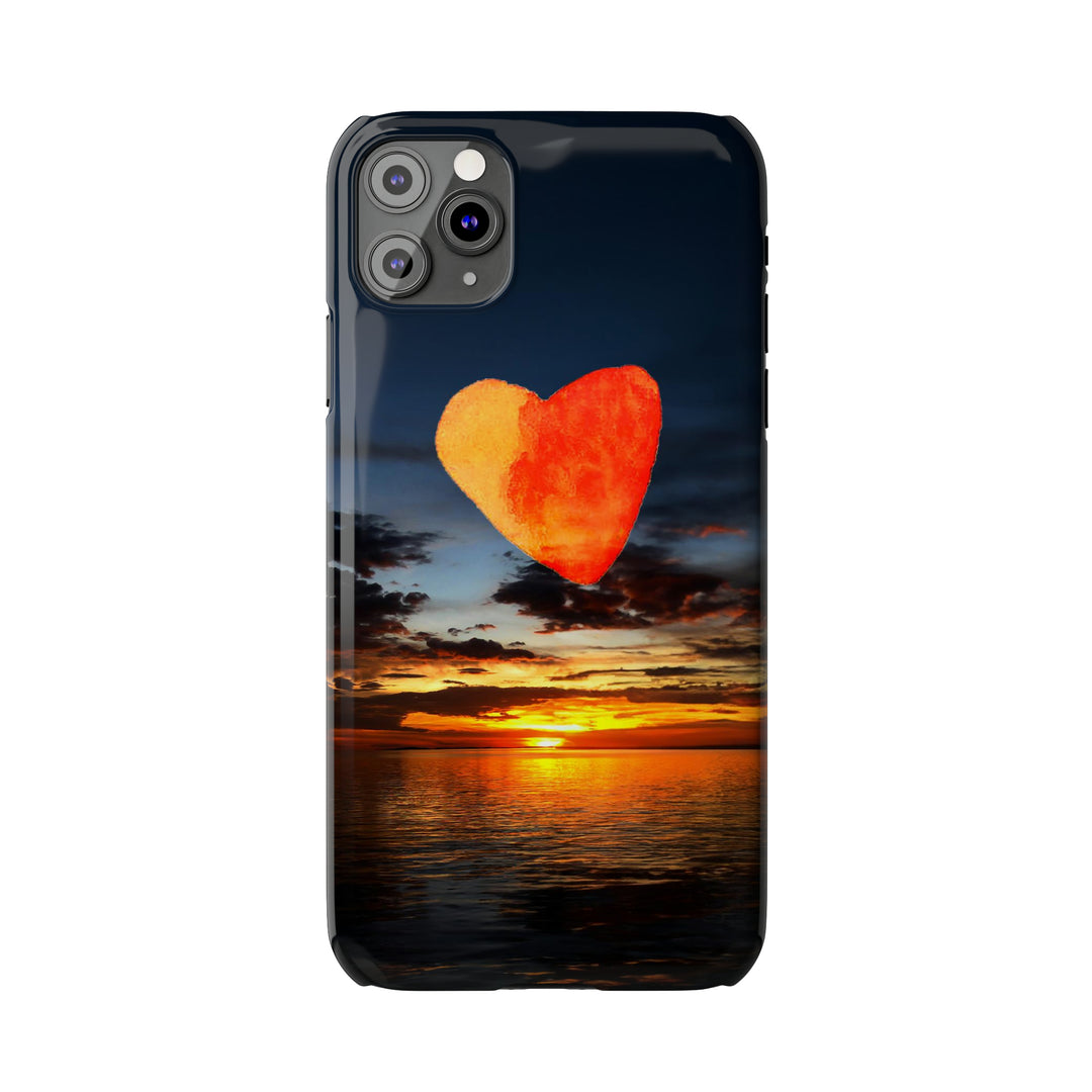 Slim Cute Phone Cases for Iphone - | iPhone 15 Case | iPhone 15 Pro Max Case, Iphone 14 Case, Iphone 14 Pro Max, Iphone 13, Rising Heart Sunset - Studio40ParkLane