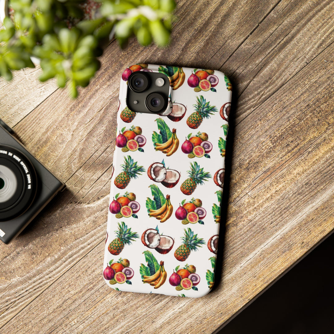 Slim Cute Phone Cases for Iphone - | iPhone 15 Case | iPhone 15 Pro Max Case, Iphone 14 Case, Iphone 14 Pro Max, Iphone 13, Tropical Summer Fruit - Studio40ParkLane