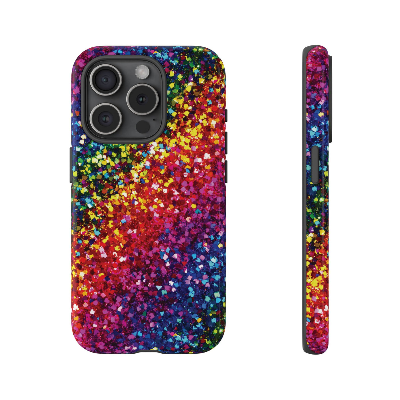 Faux Chic Play on Glitter Effect Cute Phone Case, for IPhone 16 pro Max | Iphone 15, Iphone 14, IPhone 13 Case, 11 8 7, Samsung Galaxy S24, S23, S22, S21, 2 Layer Protection