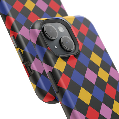 Aesthetic Colorful Checkerboard Tough Magsafe Phone Case - For iPhone 17 Pro Max iPhone 16 Pro iPhone 15 Iphone 14 Plus 13 Pro 12 11 Gift - Studio40ParkLane