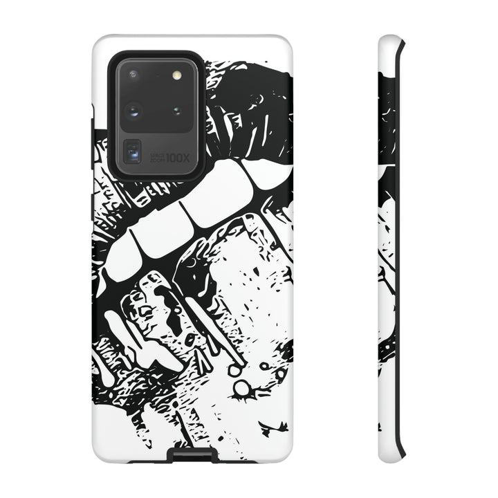 Cute Samsung Phone Case | Aesthetic Samsung Phone Case | Smile Lips Black White | Galaxy S23, S22, S21, S20 | Luxury Double Layer | Cool - Studio40ParkLane