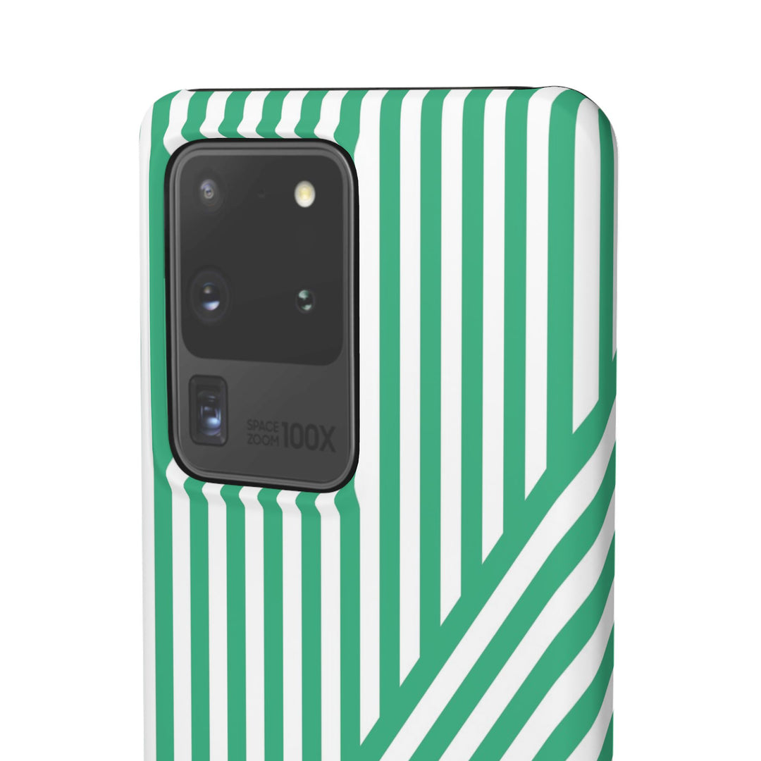Aesthetic Emerald Stripes Cute Phone Case Sleek Snap - For iPhone 17 Pro Max iPhone 16 Pro iPhone 15 Iphone 14 Plus 13 Pro 12 11 10 Gift