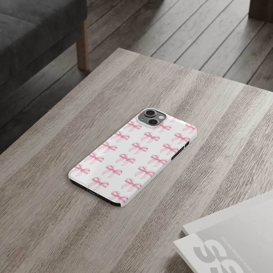 Slim Pink Bows Cute Phone Cases for Iphone 16 Pro Max | iPhone 15 Case | iPhone 15 Pro Max Case, Iphone 14, Iphone 14 Pro Max, Iphone 13 12 11 8 7 - Studio40ParkLane
