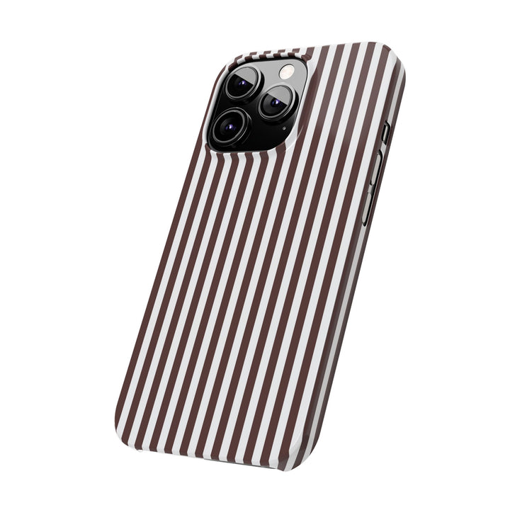Slim Carriage Brown Striped Cute Phone Case for Iphone 16 - | iPhone 15 Pro Max Case | iPhone 14 Case Iphone 13 12 11 10 9 8 7 Gift for Her - Studio40ParkLane