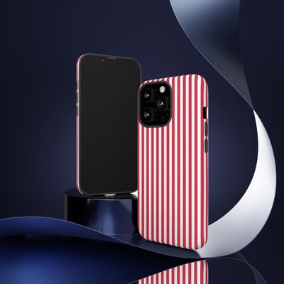 Tough Premium Winterberry Stripes Phone Case Gift for Her - For Apple iPhone 16 Pro Max 16e iPhone 15 Pro iPhone Iphone 14 Plus 13 Pro 12 SE XR - Studio40ParkLane