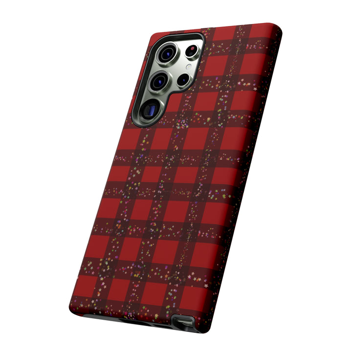 Samsung Phone Cases, Designer Samsung Galaxy S23 Phone Case, Samsung S22 Case, Samsung S21 Case, Samsung S20 Case, Red Festive Plaid - Studio40ParkLane