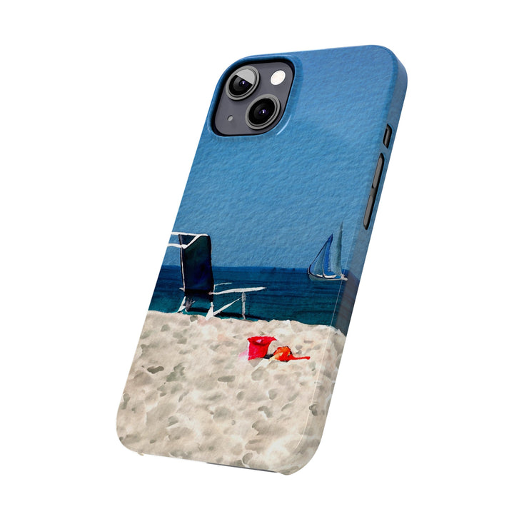 Slim Cute Phone Cases for Iphone - | iPhone 15 Case | iPhone 15 Pro Max Case, Iphone 14 Case, Iphone 14 Pro Max, Iphone 13, Summer Beach Chair Watercolor - Studio40ParkLane
