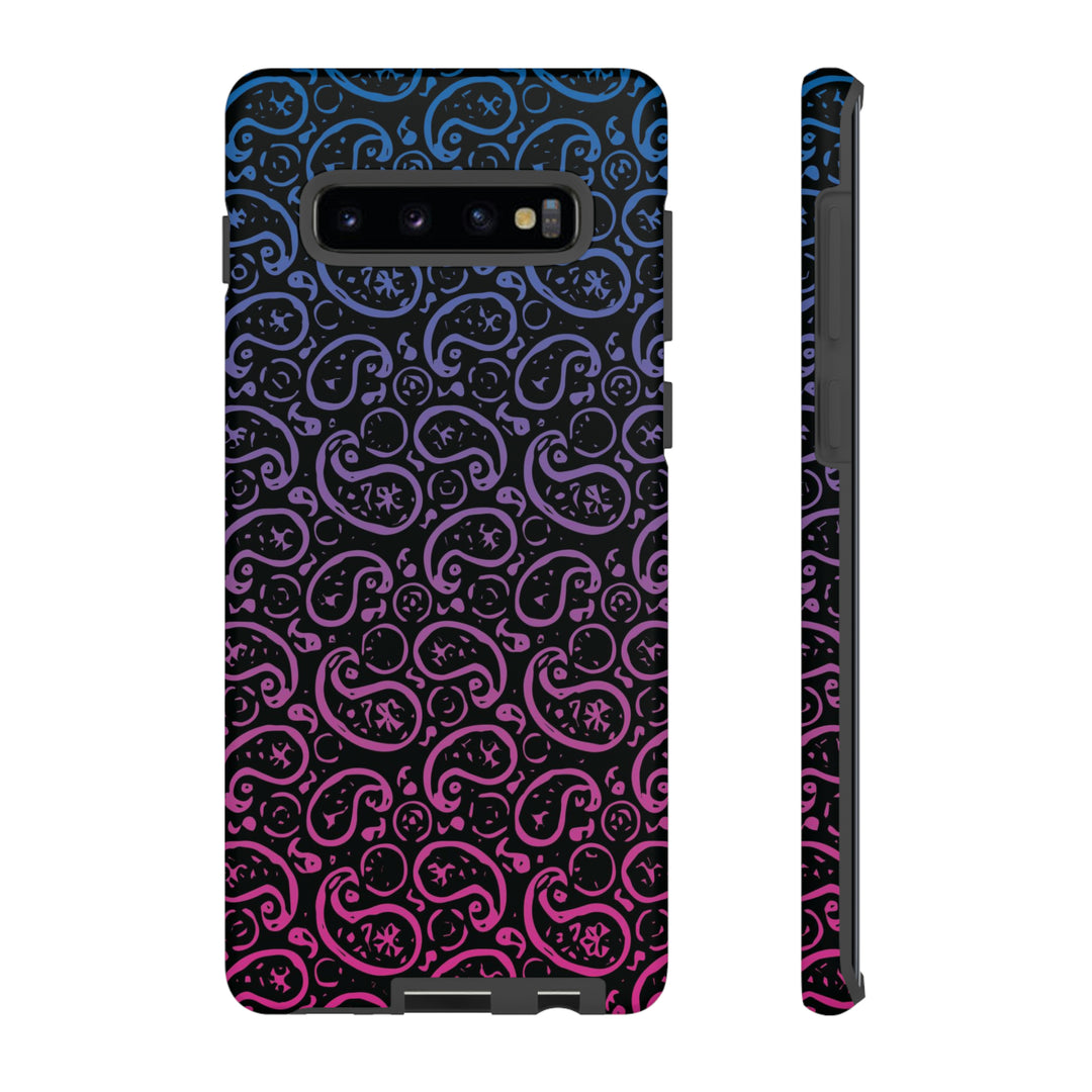 Cool Phone Case | Aesthetic Phone Case | Paisley Blue Pink Black | For Samsung Galaxy S23, S22, S21, S20 | Luxury Double Layer | Cute - Studio40ParkLane