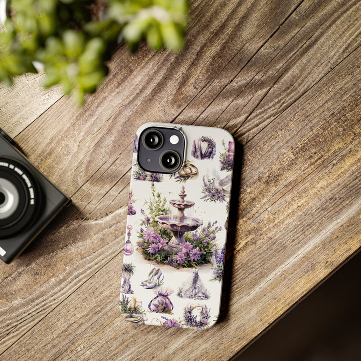 Slim Cute Phone Cases for Iphone | iPhone 15 Case | iPhone 15 Pro Max Case, Iphone 14, Iphone 14 Pro Max, Iphone 13, Lavender Wedding Theme - Studio40ParkLane