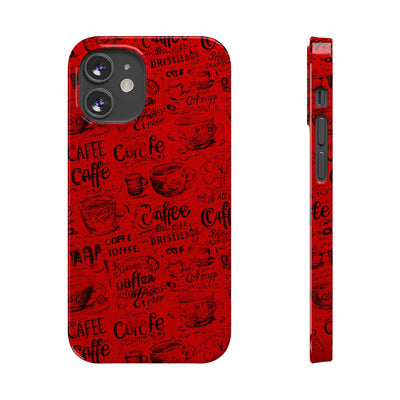 Slim Cute iPhone Cases - | iPhone 15 Case | iPhone 15 Pro Max Case, Iphone 14 Case, Iphone 14 Pro Max, Iphone 13, Red Black Coffee