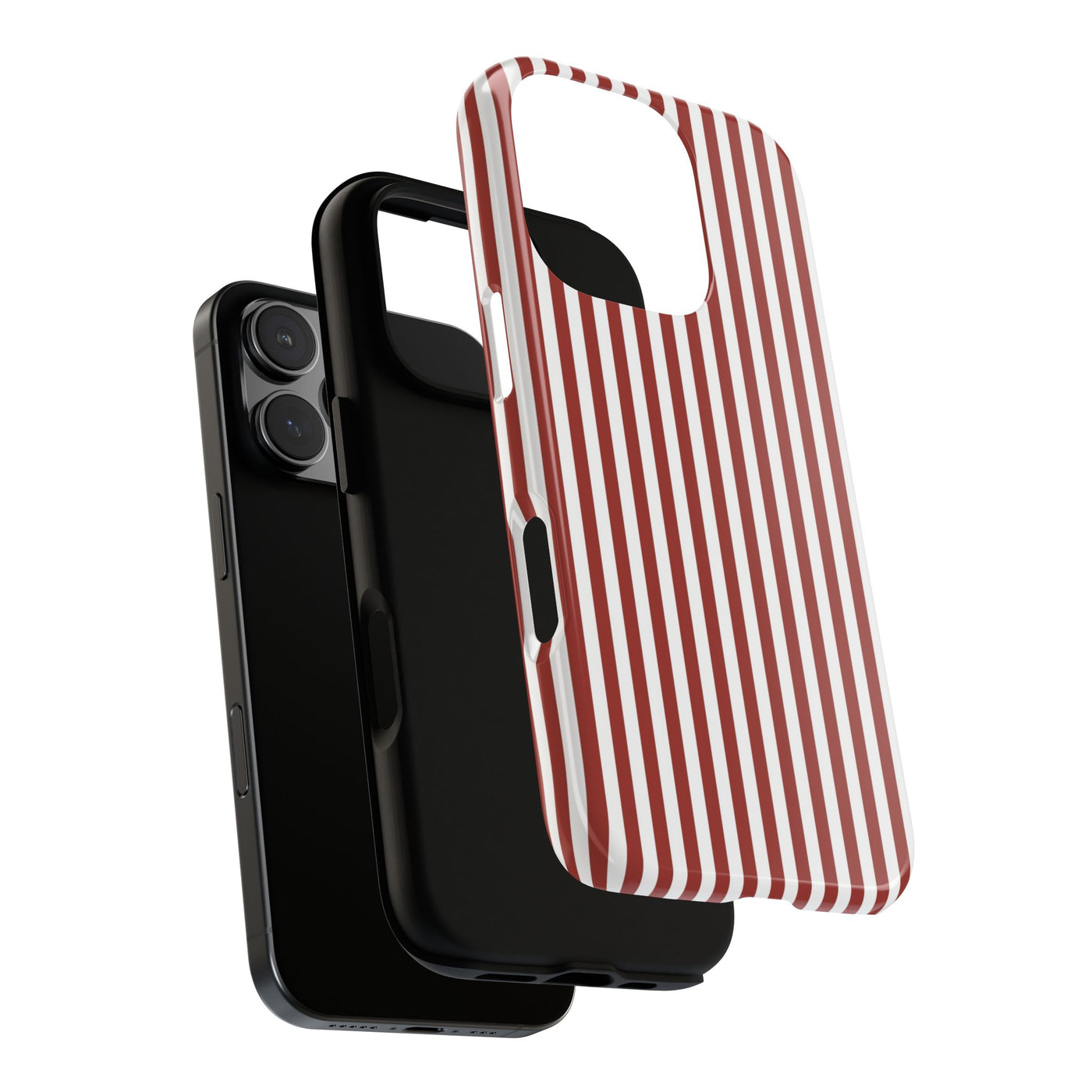Tough Premium Red Stripes Phone Case Gift for Her - For Apple iPhone 16 Pro Max 16e iPhone 15 Pro iPhone Iphone 14 Plus 13 Pro 12 SE XR - Studio40ParkLane