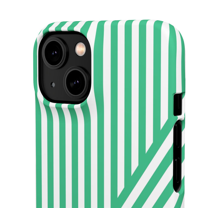 Aesthetic Emerald Stripes Cute Phone Case Sleek Snap - For iPhone 17 Pro Max iPhone 16 Pro iPhone 15 Iphone 14 Plus 13 Pro 12 11 10 Gift