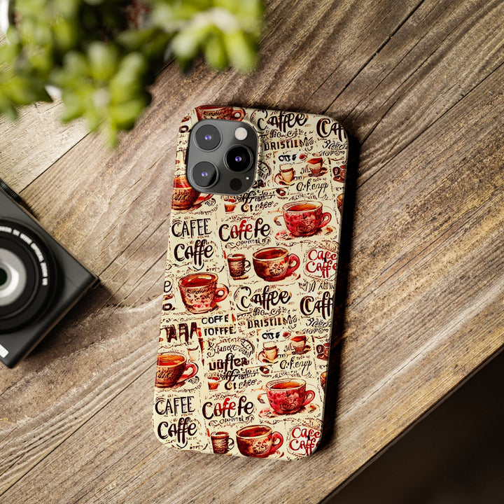 Slim Cute Phone Cases for Iphone - | iPhone 15 Case | iPhone 15 Pro Max Case, Iphone 14 Case, Iphone 14 Pro Max, Iphone 13, Paris Coffee Cup - Studio40ParkLane