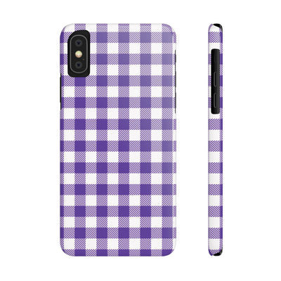 Slim Purple Gingham Gift for Her Cute Phone Cases for Iphone 16 Pro Max | iPhone 15 Case | iPhone 15 Pro Max Case, Iphone 14, 13, 12, 11, 10, 8, 7