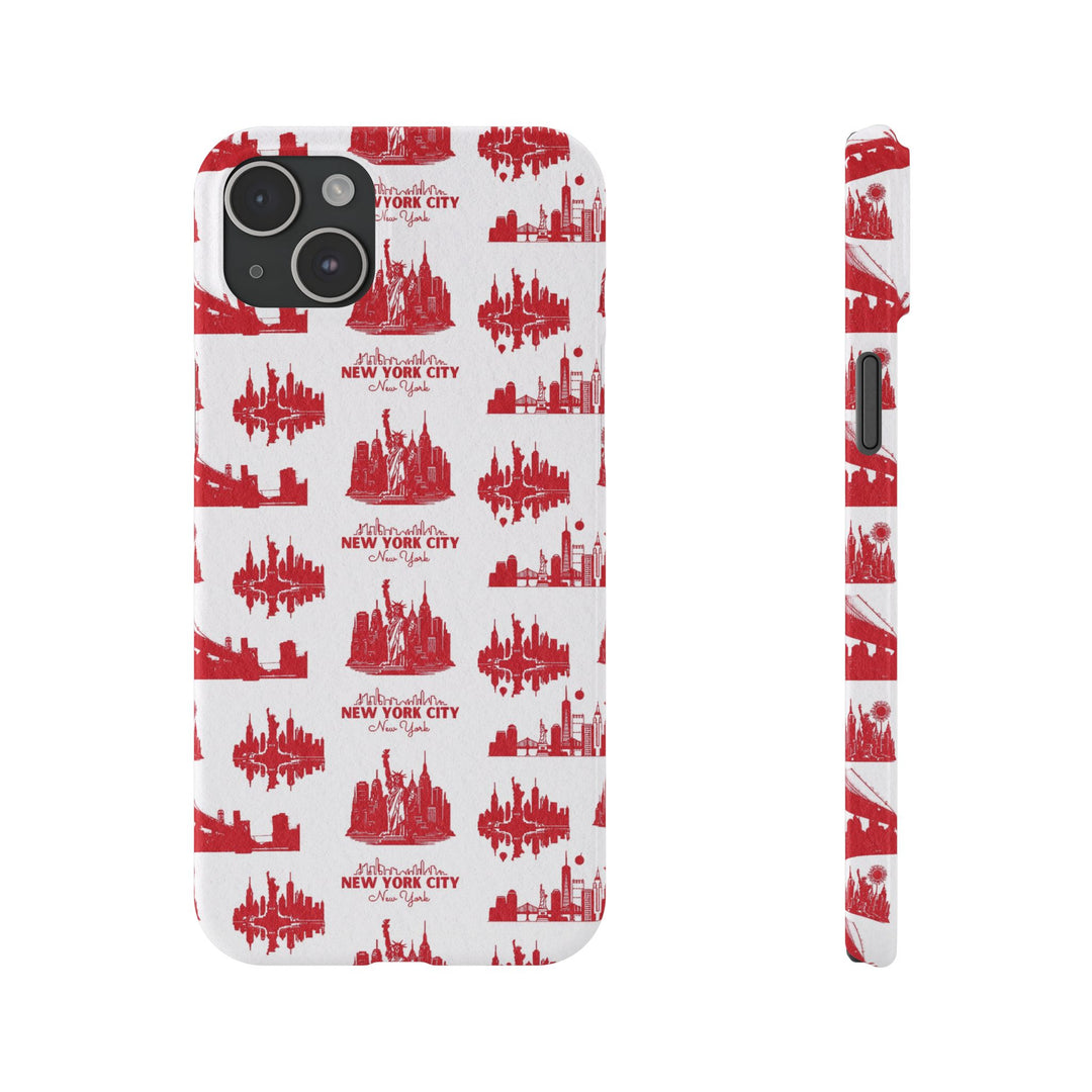 Slim New York Skyline Red Collage Coquette Gift for Her Cute Phone Cases for Iphone 16 Pro Max | iPhone 15 Case | iPhone 15 Pro Max Case, Iphone 14, Iphone 14 Pro Max, Iphone 13 12 11 8 7 - Studio40ParkLane