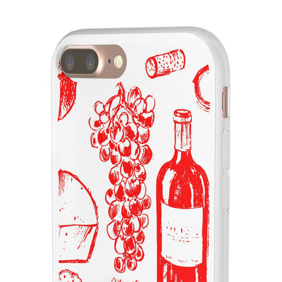 Cute Flexi Phone Cases, French Food Wine Red, Compatible with Samsung Galaxy S23, Samsung S22, Samsung S21, Samsung S20, Galaxy S20 Ultra