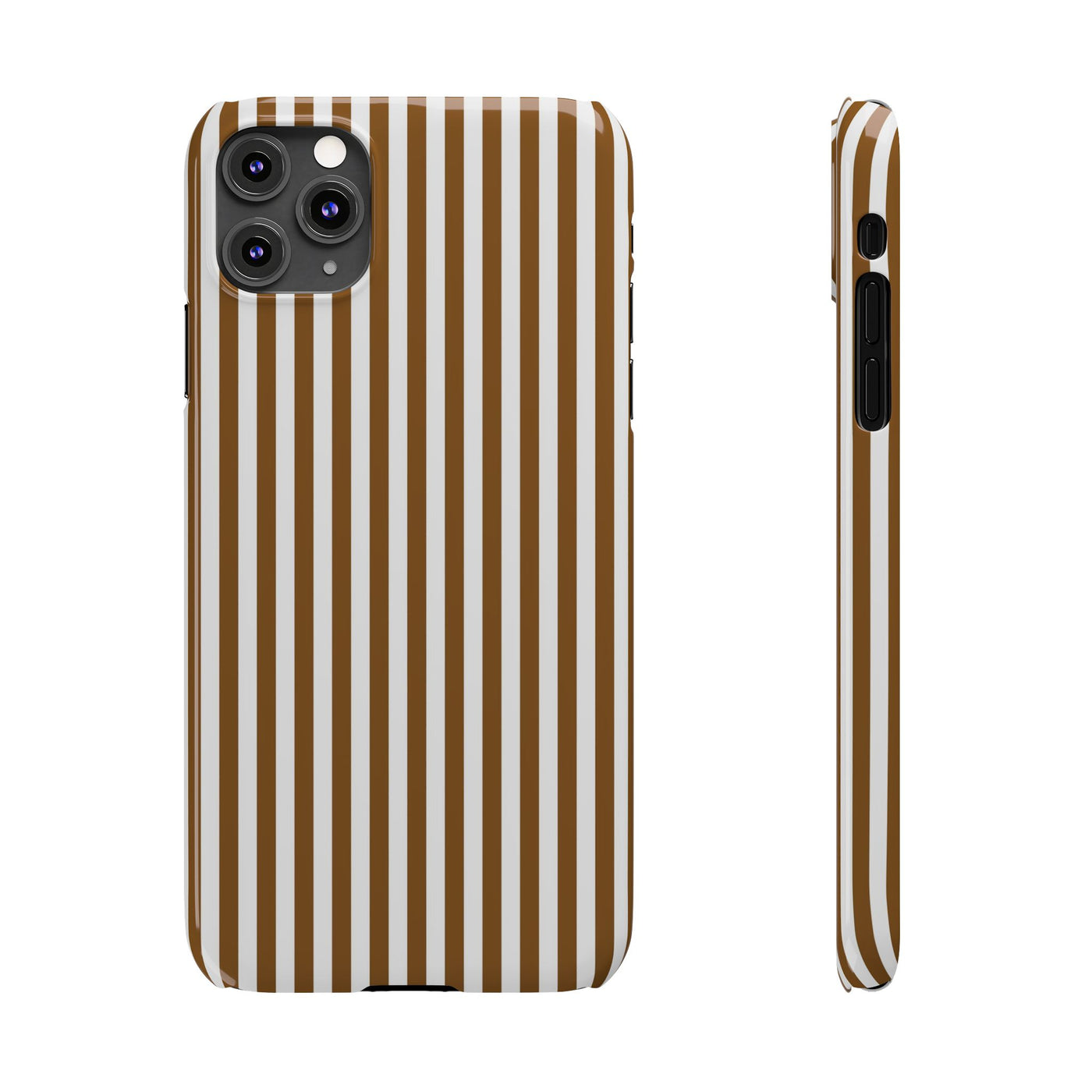 Slim Mocca Brown Striped Cute Phone Case for Iphone 16 - | iPhone 15 Pro Max Case | iPhone 14 Case Iphone 13 12 11 10 9 8 7 XS X Gift for Her - Studio40ParkLane