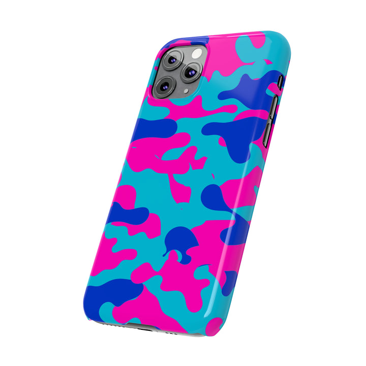 Slim Cute Phone Cases for Iphone - | iPhone 15 Case | iPhone 15 Pro Max Case, Iphone 14 Case, Iphone 14 Pro Max, Iphone 13, Blue Pink Camouflage - Studio40ParkLane