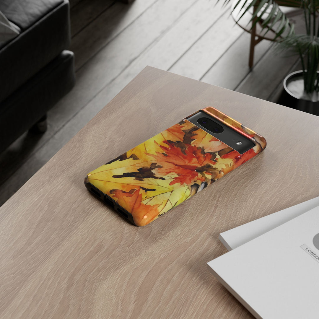 Impact Resistant, Fall Leaves, Cute Phone Cases for Samsung S24, S23, S22, S21, IPhone 15 pro Iphone 14 pro Iphone 13 IPhone 12 Iphone 11 - Studio40ParkLane