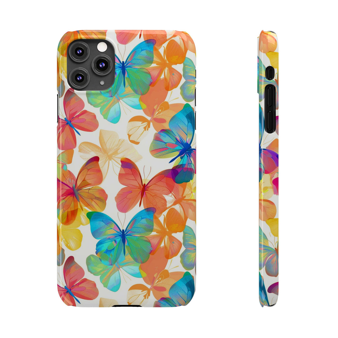 Slim Cute Phone Cases for Iphone - | iPhone 15 Case | iPhone 15 Pro Max Case, Iphone 14 Case, Iphone 14 Pro Max, Iphone 13, Summer Bright Butterflies - Studio40ParkLane