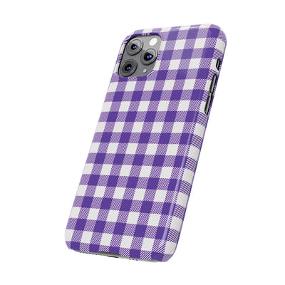 Slim Purple Gingham Gift for Her Cute Phone Cases for Iphone 16 Pro Max | iPhone 15 Case | iPhone 15 Pro Max Case, Iphone 14, 13, 12, 11, 10, 8, 7