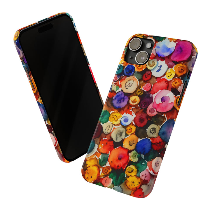 Slim Cute Phone Cases for Iphone | iPhone 15 Case | iPhone 15 Pro Max Case, Iphone 14, Iphone 14 Pro Max, Iphone 13, Colorful Buttons Abstract - Studio40ParkLane