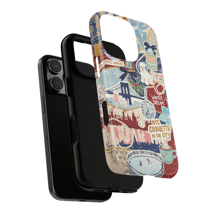 New York Winter Coquette Collage Tough Premium Phone Case - For iPhone 17 Pro Max iPhone 16 Pro iPhone 15 Iphone 14 Plus 13 Pro 12 11 10 XR