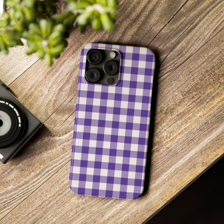 Slim Purple Gingham Gift for Her Cute Phone Cases for Iphone 16 Pro Max | iPhone 15 Case | iPhone 15 Pro Max Case, Iphone 14, 13, 12, 11, 10, 8, 7 - Studio40ParkLane