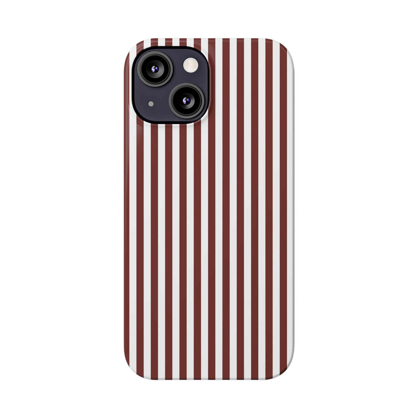Slim Chocolate Brown Striped Cute Phone Case for Iphone 16 - | iPhone 15 Pro Max Case | iPhone 14 Case Iphone 13 12 11 10 9 8 7 Gift for Her - Studio40ParkLane