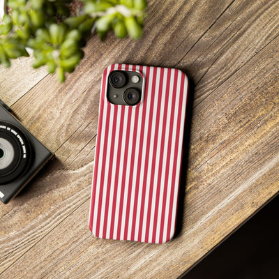 Slim Red Winterberry Striped Cute Phone Case for Iphone 16 - | iPhone 15 Pro Max Case | iPhone 14 Case 13 12 11 10 9 8 7 X XS Gift for Her