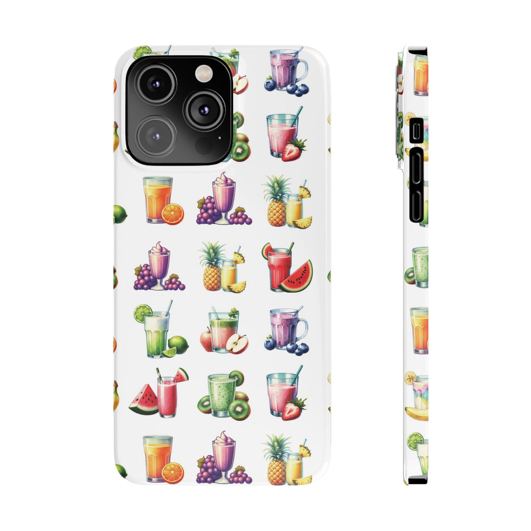 Slim Cute Phone Cases for Iphone - | iPhone 15 Case | iPhone 15 Pro Max Case, Iphone 14 Case, Iphone 14 Pro Max, Iphone 13, Tropical Summer Fruit Cocktail - Studio40ParkLane