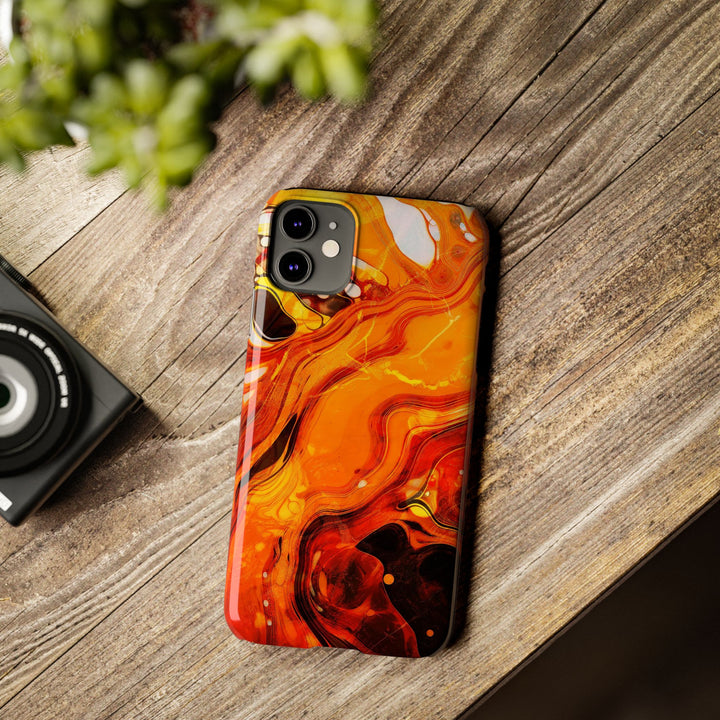 Slim Cute Phone Cases for Iphone - | iPhone 15 Case | iPhone 15 Pro Max Case, Iphone 14 Case, Iphone 14 Pro Max, Iphone 13, Marble Orange Yellow - Studio40ParkLane
