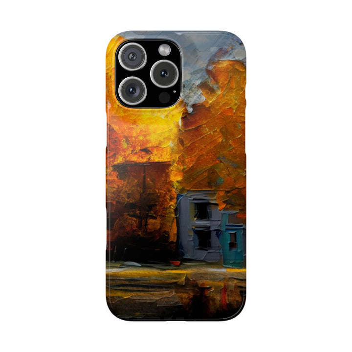 Slim Cute Phone Cases for Iphone - | iPhone 15 Case | iPhone 15 Pro Max Case, Iphone 14 Case, Iphone 14 Pro Max, Iphone 13, Fall Leaves Oil Paint Effect - Studio40ParkLane