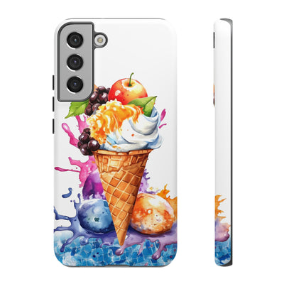 Impact Resistant, Summer Ice Cream Cone, Cute Phone Cases for Samsung S24, S23, S22, S21, IPhone 15 pro Iphone 14 pro Iphone 13 IPhone 12 Iphone 11