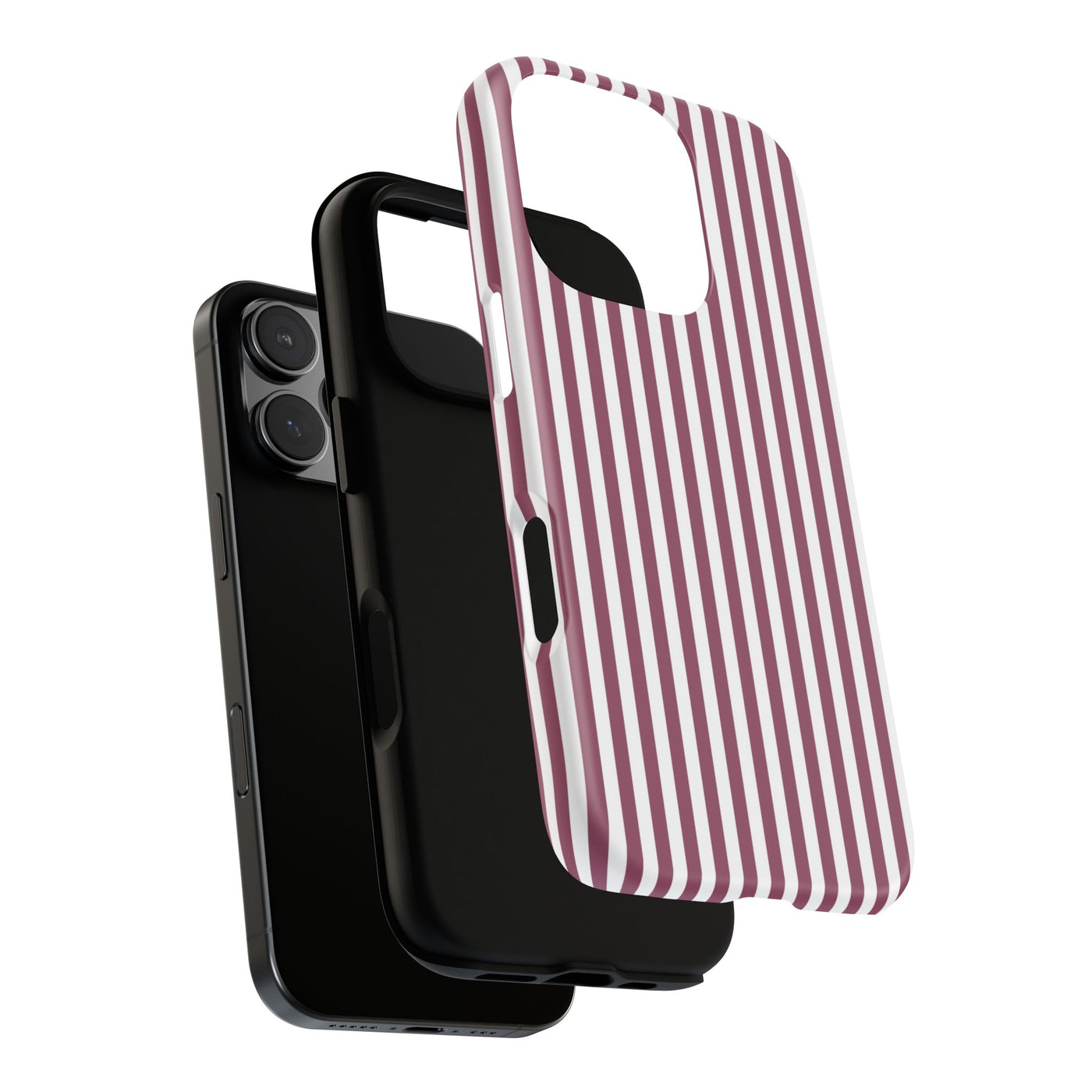 Tough Premium Old Claret Stripes Phone Case Gift for Her - For Apple iPhone 16 Pro Max 16e iPhone 15 Pro iPhone Iphone 14 Plus 13 Pro 12 SE XR - Studio40ParkLane