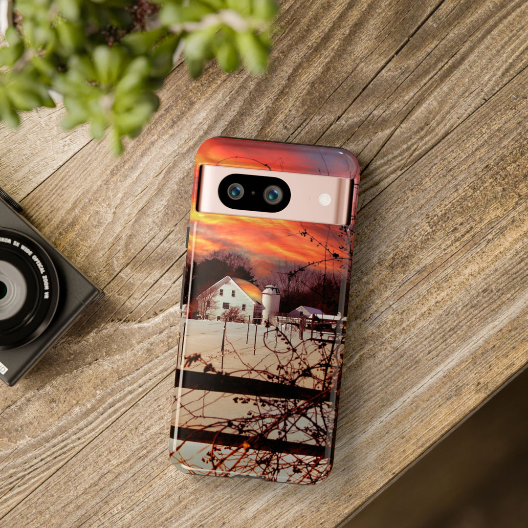Impact Resistant, Winter Sunset Cute Phone Cases for Samsung S24, S23, S22, S21, IPhone 15 pro Iphone 14 pro Iphone 13 IPhone 12 Iphone 11 - Studio40ParkLane