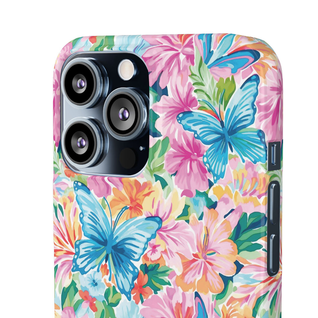 Sleek Snap Butterflies Flowers Cute Phone Case for iPhone 16 15 14 13 12 11 X Xs Max Xr Pro Plus Samsung Galaxy S24 S23 S22 S21 S20 Ultra