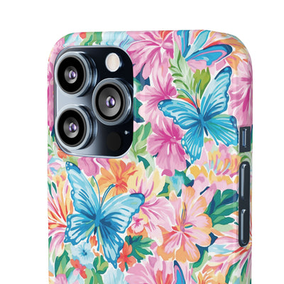 Snap Butterflies Flowers Cute Phone Cases for Samsung S24, S23, S22, S21, S20, Plus and Ultra, Iphone 16 Pro Max, Iphone 15, 14, 13, 12, 11, 10 - Studio40ParkLane
